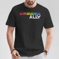 プラウドアライlgbtゲイ平等lgbtqプライドパンセクシャルパンフラッグ Tシャツ 面白い贈り物