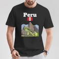 ペルー お土産 インカ マチュピチュ ペルー国旗 アンデス山脈 Tシャツ 面白い贈り物