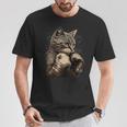 ボクシング キャット ボクサー 面白い猫のグラフィック Tシャツ 面白い贈り物