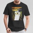 マルチーズ 面白いtシャツ 犬 ムンクの叫び かわいい メンズ 子供 おもしろ 服 グッズ ネタ わんこ Tシャツ 面白い贈り物
