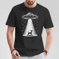 ミニチュアピンシャーママパパ犬-面白いエイリアンufo Tシャツ 面白い贈り物