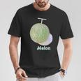 メロン Melon 『フルーツ ポップ』果物 リアル シンプル かわいい イラスト Tシャツ 面白い贈り物
