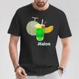 メロン 3 Melon メロンソーダ クリームソーダ カット 『デリシャス フルーツ』果物 リアル 面白い イラスト Tシャツ 面白い贈り物