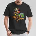 リオデジャネイロブラジルヴィンテージサンバカーニバルダンサーと旗 Tシャツ 面白い贈り物