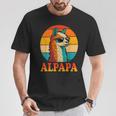レトロ ヴィンテージ Alpapa アルパカ 恋人 ラマ 父の日 Tシャツ 面白い贈り物