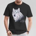 ローンウルフ 森 山 野生 野生動物 雪 オオカミ Tシャツ 面白い贈り物