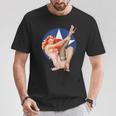 ヴィンテージ 愛国心ピンナップガール Tシャツ 面白い贈り物