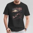 ヴィンテージ 桜 富士山 日本アート 日本 グラフィック Tシャツ 面白い贈り物