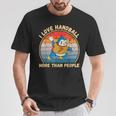 ヴィンテージペンギン I Love Handball More Than People Tシャツ 面白い贈り物