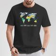 世界地図 気候帯 海名 英語語 Tシャツ 面白い贈り物