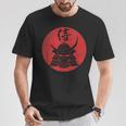 侍の戦士の兜日本の漢字-黒 Tシャツ 面白い贈り物
