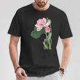 咲く蓮の花 蓮の花 ハス ヴィンテージ 日本美術 小原古邨 新版画 Tシャツ 面白い贈り物