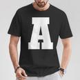 大文字 A アルファベットモノグラム イニシャル Tシャツ 面白い贈り物