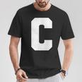 大文字 C アルファベット モノグラム イニシャル Tシャツ 面白い贈り物