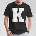 大文字 K アルファベットモノグラム イニシャル Tシャツ 面白い贈り物