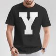 大文字 Y アルファベット モノグラム イニシャル Tシャツ 面白い贈り物