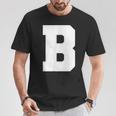 大文字b アルファベットモノグラム イニシャル Tシャツ 面白い贈り物