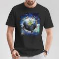 宇宙地球動物グループシーン Tシャツ 面白い贈り物
