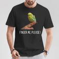指の上のセキセイインコ 楽しいインコ セキセイインコ 鳥好きのギフト Tシャツ 面白い贈り物