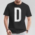 文字d アルファベットモノグラム イニシャル。 Tシャツ 面白い贈り物
