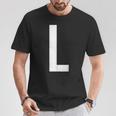 文字l アルファベットモノグラム イニシャル Tシャツ 面白い贈り物