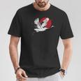 日本のアートフライングクレーンバード Tシャツ 面白い贈り物