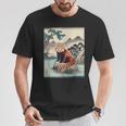 日本美術 レッサーパンダ 京斎 ヴィンテージ 日本 作品 Tシャツ 面白い贈り物