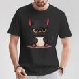 朝が嫌いなコーヒーと可愛い黒猫 Tシャツ 面白い贈り物