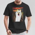 柴犬 面白いtシャツ 犬 ムンクの叫び かわいい メンズ 子供 おもしろ 服 グッズ ネタ わんこ イヌ Tシャツ 面白い贈り物
