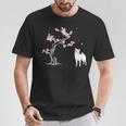 柴犬の桜hiba Inu Japanese Cherry Blossomakura Tシャツ 面白い贈り物
