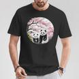 桜 パンダ お花見 親子 春 水墨画 和風 動物 Tシャツ 面白い贈り物