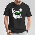 犬のサングラス喫煙420クールな雑草大麻マリファナ Tシャツ 面白い贈り物