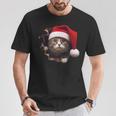 猫 クリスマス クリスマスパーティー Tシャツ 面白い贈り物