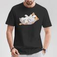 猫のへそ天 Cat Belly Trap Tシャツ 面白い贈り物