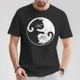 猫の陰陽相互接続 Tシャツ 面白い贈り物
