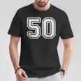 番号 50 ホワイト スポーツ ディストレスト番号 Tシャツ 面白い贈り物