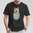 秋田犬健日本人胸ポケット犬オーナー Tシャツ 面白い贈り物