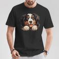 素敵で面白い覗き見犬 バーニーズマウンテンドッグ Tシャツ 面白い贈り物