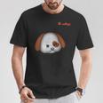 絵文字しかめっ面の怒った犬の顔 Tシャツ 面白い贈り物