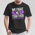 線維筋痛症啓発 パープルリボン We Fightonly Together Tシャツ 面白い贈り物