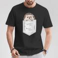 胸ポケットに入ったハリネズミ 衣類 ハリネズミ ギフト Tシャツ 面白い贈り物