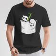 胸ポケットパンダ パンダ クマ Tシャツ 面白い贈り物