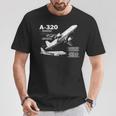 航空機 エアバスa320ジェット Tシャツ 面白い贈り物