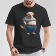 陽気なチャンキーラブラドールレトリバーtシャツ 太った犬愛好家向け Tシャツ 面白い贈り物