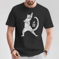 陽気な猫 太極拳ポーズ 格闘技 陰陽バランス Tシャツ 面白い贈り物