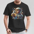 面白い サイケデリック 猿 宇宙飛行士 グラフィック メンズ Tシャツ 面白い贈り物