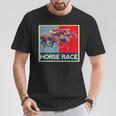 面白いtシャツ 馬tシャツ 競馬 馬 レース 乗馬 ジョッキー メンズ おもしろ 面白い グッズ ネタ 男性用 レトロ Tシャツ 面白い贈り物