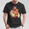 面白いイエスピザ愛好家クリスチャンユーモアtシャツ ピザジョーク Tシャツ 面白い贈り物