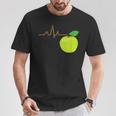 面白いハートビートekgアップルフルーツフルーツアップルギフト Tシャツ 面白い贈り物