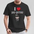 面白い柔術スポーツミニマリストかわいいシンプル柔術 I Love Jiu Jitsu Tシャツ 面白い贈り物
